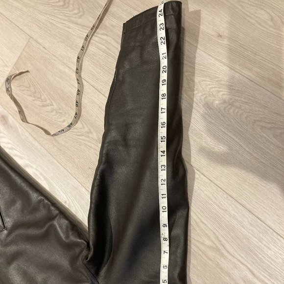 EDDIE BAUER MENS Medium Dark Brown Genuine LEATHER Button Down QuiltLined JACKET - Picture 7 of 15